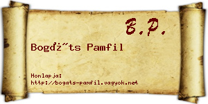 Bogáts Pamfil névjegykártya